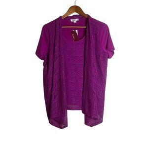 NWT! Tradition pink layered short sleeve tee